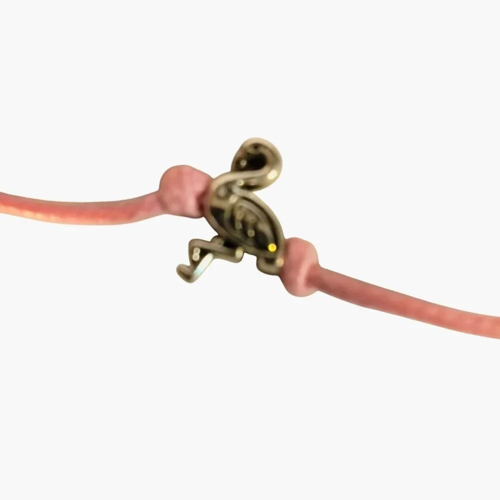 Flamingo Bracelet Anklet Silver Tone Charm Be a Flamingo in a flock of Pigeons - Picture 4 of 9